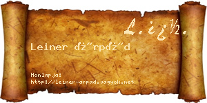 Leiner Árpád névjegykártya