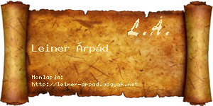 Leiner Árpád névjegykártya